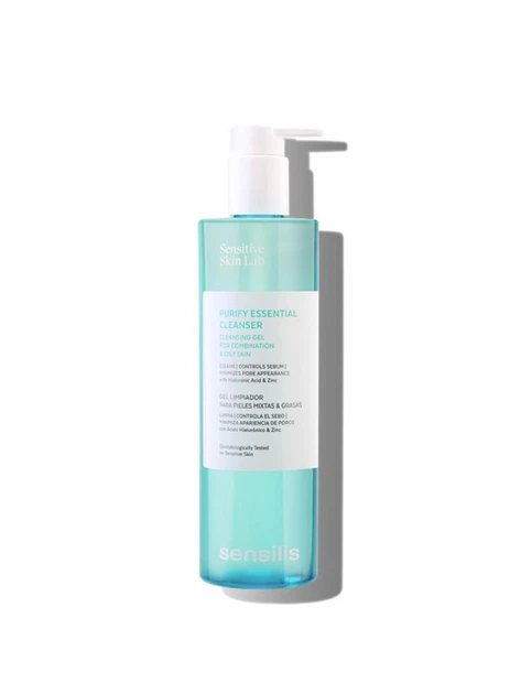 Purify essential cleanser Sensilis очищающий гель с цинком и с экстрактом льна 400 мл - Фото 1 Purify essential cleanser Sensilis очищающий гель с цинком и с экстрактом льна 400 мл - изображение 1