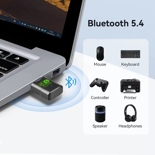 USB Wi-Fi адаптер AX600 Wi-Fi 6 Bluetooth 5.4 дводіапазонний - зображення 3