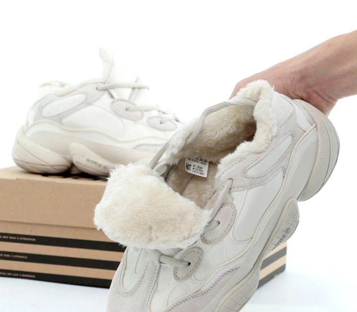 Кроссовки зимние мужские и женские Adi Yeezy boost 500 beige с мехом / Ади Изи буст 500 бежевые на меху 38 - изображение 3