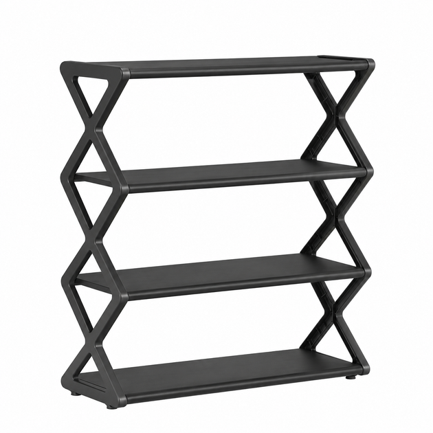 Чотириярусна полиця для взуття X-Type 42×18,5×49,5 см IX-black - зображення 5