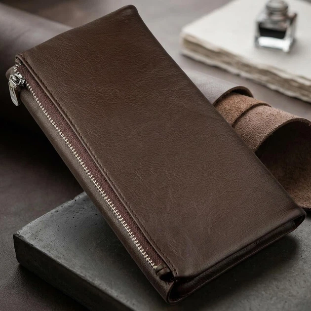 Практичный женский кошелек-клатч ST Leather 18841 Коричневый - Фото 4 Практичный женский кошелек-клатч ST Leather 18841 Коричневый - изображение 4
