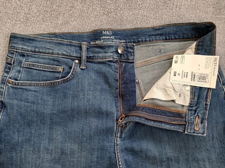 Чоловічі джинси Marks & Spencer Loose Fit р. W36 L31 - Фото 3 Чоловічі джинси Marks & Spencer Loose Fit р. W36 L31 - зображення 3