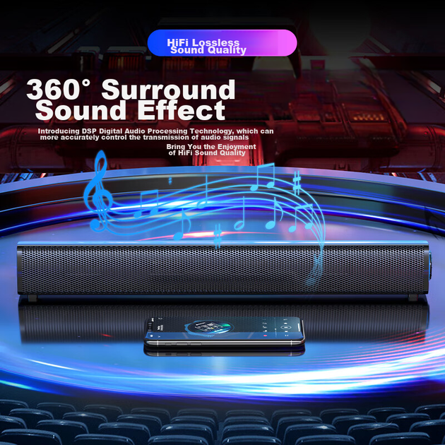 Портативная колонка Newmine BT60PLUS с сабвуфером 10W Black - Фото 3 Портативная колонка Newmine BT60PLUS с сабвуфером 10W Black - изображение 3