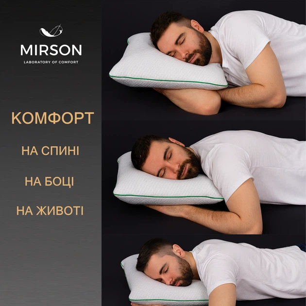 Подушка ортопедична №7036 Elite Green nature Dorotea MEN 59*43*12 см 590*430*120 Classic - зображення 6