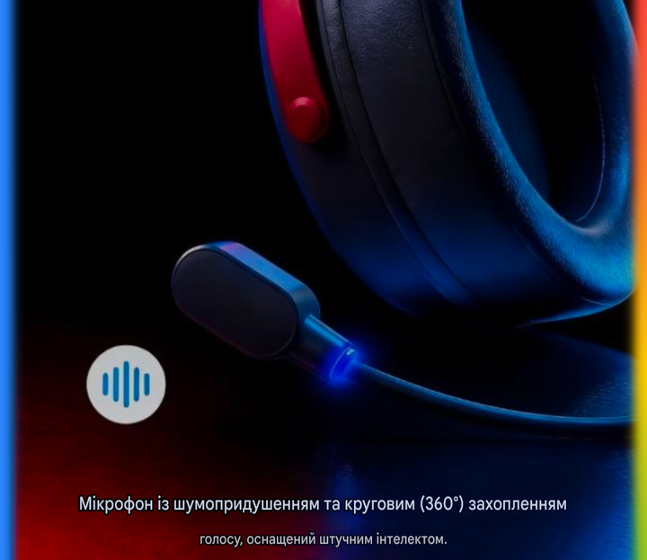 Навушники ігрові бездротові mchose v9 pro Black-Red - изображение 6