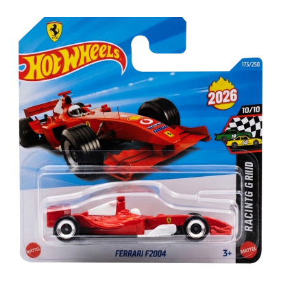 Машинка Базовая Hot Wheels Ferrari F2004 HW Starting Grid 1:64 JJH51 Red - Фото 1 Машинка Базовая Hot Wheels Ferrari F2004 HW Starting Grid 1:64 JJH51 Red - изображение 1