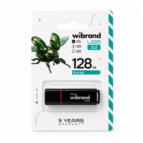 Флеш накопичувач USB 128Gb Wibrand Scarab, Black, USB 3.2 Gen 1 (WI3.2/SC128P11B) - изображение 4
