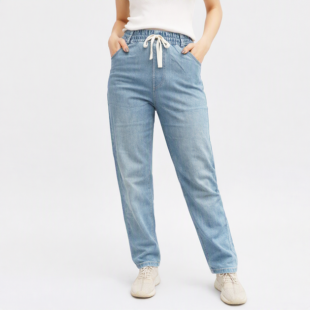 Женские джинсы на резинке 4ХL-5XL (укр.50-52) голубые Ласточка 14119 - Фото 1 Женские джинсы на резинке 4ХL-5XL (укр.50-52) голубые Ласточка 14119 - изображение 1