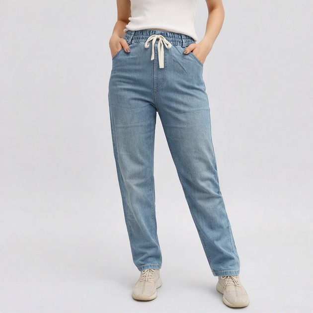 Женские джинсы на резинке 3ХL-4XL (укр.48-50) синие Ласточка 14119 - Фото 1 Женские джинсы на резинке 3ХL-4XL (укр.48-50) синие Ласточка 14119 - изображение 1