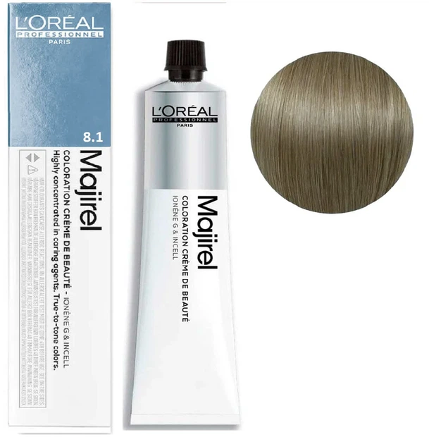Фарба для волосся стійка L'Oreal Professionnel Majirel 8/1 світлий блондин попелястий 60 мл - Фото 1 Фарба для волосся стійка L'Oreal Professionnel Majirel 8/1 світлий блондин попелястий 60 мл - изображение 1