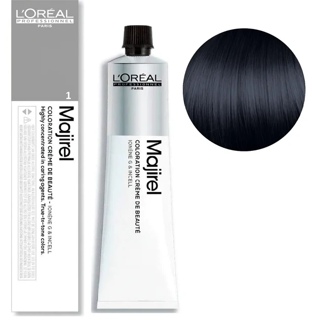 Фарба для волосся стійка L'Oreal Professionnel Majirel 1 чорний натуральний 60 мл - Фото 1 Фарба для волосся стійка L'Oreal Professionnel Majirel 1 чорний натуральний 60 мл - изображение 1