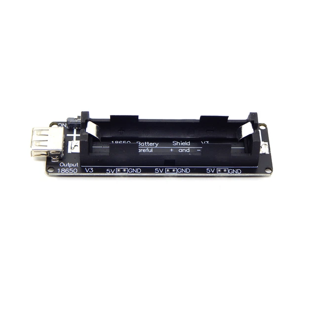 Модуль живлення 18650 Battery Shield V3 з USB виходом 5V 4A для Arduino - Фото 4 Модуль живлення 18650 Battery Shield V3 з USB виходом 5V 4A для Arduino - зображення 4