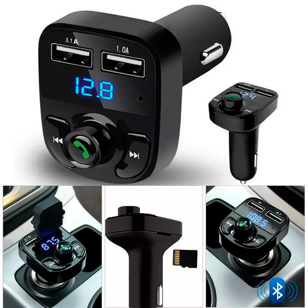 FM модулятор CAR X8 BT / Автомобильный FM трансмиттер в машину c Bluetooth / ФМ-трансмиттер с блютузом - Фото 7 FM модулятор CAR X8 BT / Автомобильный FM трансмиттер в машину c Bluetooth / ФМ-трансмиттер с блютузом - изображение 7