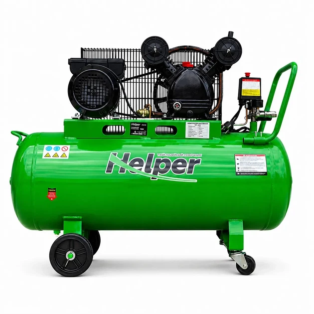 Масляний повітряний компресор Helper HP - 1093 100 л 10 бар 350 л/хв поршневий для гаража СТО майстерні електричний для фарбування підкачки шин пневмоінструменту універсальний компактний продуктивний - Фото 2 Масляний повітряний компресор Helper HP - 1093 100 л 10 бар 350 л/хв поршневий для гаража СТО майстерні електричний для фарбування підкачки шин пневмоінструменту універсальний компактний продуктивний - зображення 2