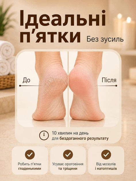 Електрична пилка для стоп пемза для ніг та п'ят чорна електропемза роликова акумуляторна пилки електричні для педикюру з насадками від натоптишів потужна LCD дисплей самоочистка шліфувальна машинка терка комплект догляду за ногами Electric Callus Remover - Фото 4 Електрична пилка для стоп пемза для ніг та п'ят чорна електропемза роликова акумуляторна пилки електричні для педикюру з насадками від натоптишів потужна LCD дисплей самоочистка шліфувальна машинка терка комплект догляду за ногами Electric Callus Remover - зображення 4