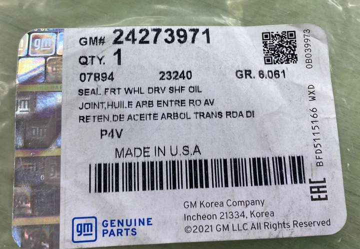 Сальник полуоси GENERAL MOTORS 24273971 CHEVROLET \AVEO,CRUZE,EPICA,CAPTIVA - изображение 5