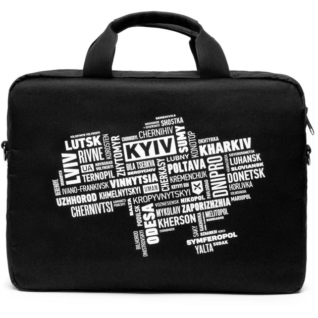 Сумка для ноутбука Vinga 14" NB1402 Black, white print (NB1402UWBK) - Фото 2 Сумка для ноутбука Vinga 14" NB1402 Black, white print (NB1402UWBK) - зображення 2