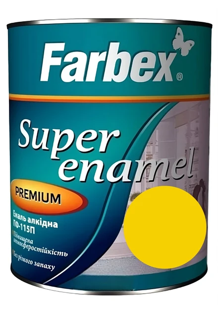 Емаль алкідна Farbex ПФ-115П 0,9 кг жовта - изображение 2