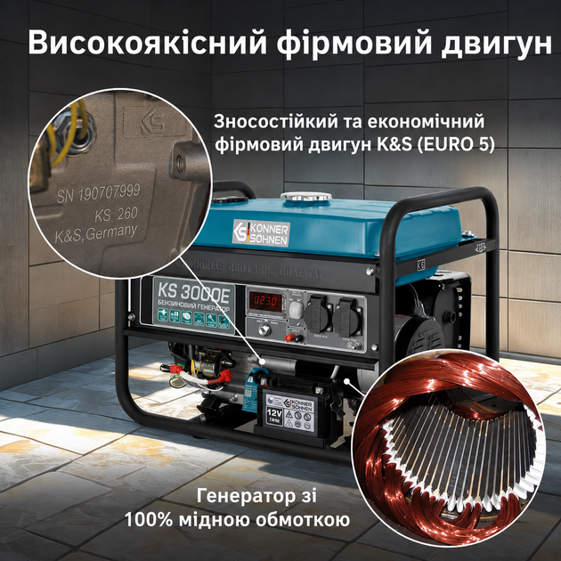 Генератор бензиновый Konner&Sohnen KS 3000E - изображение 12