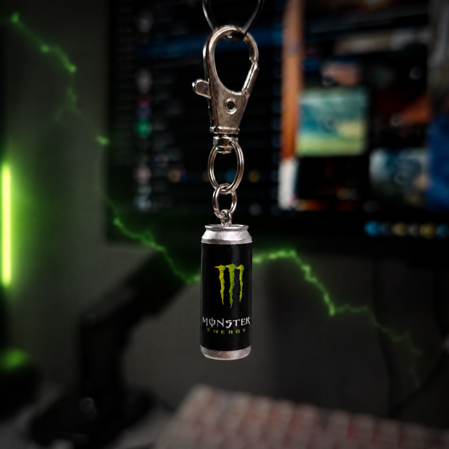 Брелок Monster Energy Original черный, мини банка энергетика, брелок энергетик Монстер - изображение 8