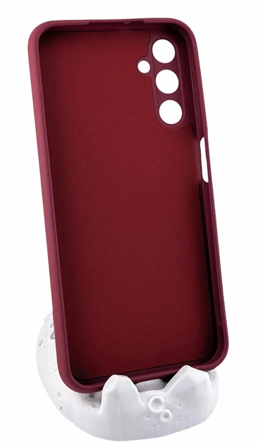 Чохол Silicone Case для Samsung Galaxy A24 / A245 бампер із мікрофіброю бордовий - зображення 2