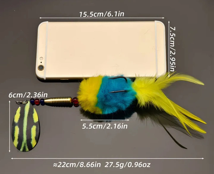 Гибридная блесна-вертушка ANFS «Mouse Spinner» 22см 27.5г - изображение 3