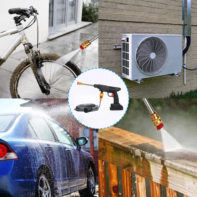 Аккумуляторная мойка высокого давления 30V + 2 аккумулятора / Пистолет распылитель для мойки авто / Мини мойка - изображение 5