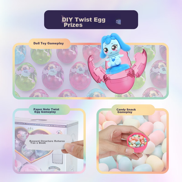 Аксесуари для сліпих коробок DanBaoLe Gacha, іграшка своїми руками, подарунок для дівчаток - мила машина Gacha + 12 щасливих яєць - зображення 9