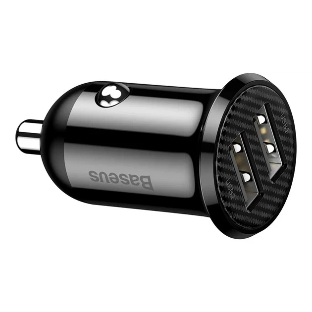 Автомобільний зарядний пристрій Baseus Grain Pro Car Charger 4.8A 2USB Black - Фото 3 Автомобільний зарядний пристрій Baseus Grain Pro Car Charger 4.8A 2USB Black - изображение 3