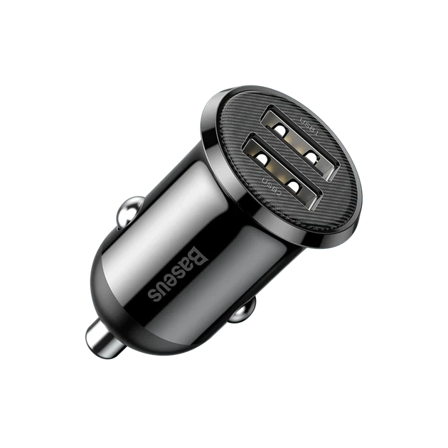 Автомобільний зарядний пристрій Baseus Grain Pro Car Charger 4.8A 2USB Black - Фото 4 Автомобільний зарядний пристрій Baseus Grain Pro Car Charger 4.8A 2USB Black - изображение 4