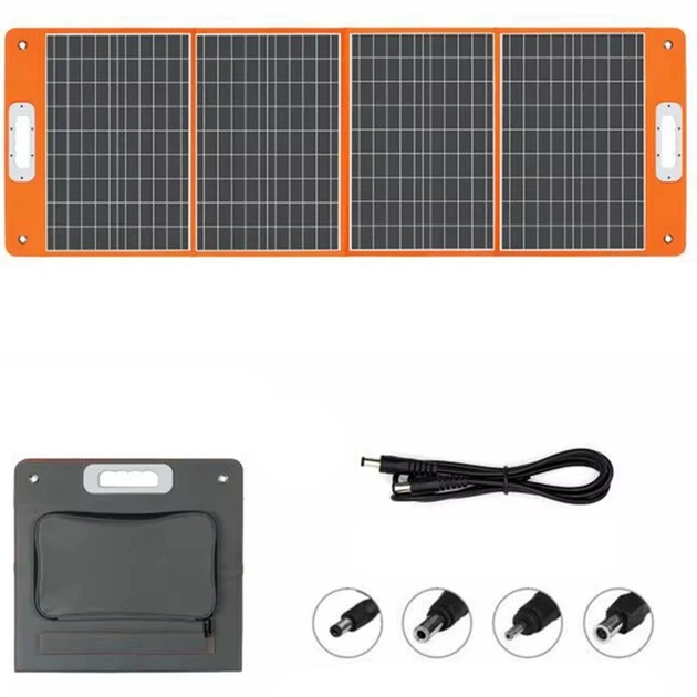 Портативная солнечная панель TSP-18V-100W Monocrystalline PD65W+QC3.0 (1USB-A/1C) Black - изображение 2
