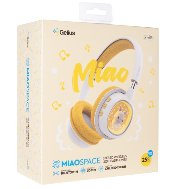 Беспроводные детские наушники Gelius MIAOSpace GP HP-009 White/Yellow - Фото 8 Беспроводные детские наушники Gelius MIAOSpace GP HP-009 White/Yellow - изображение 8