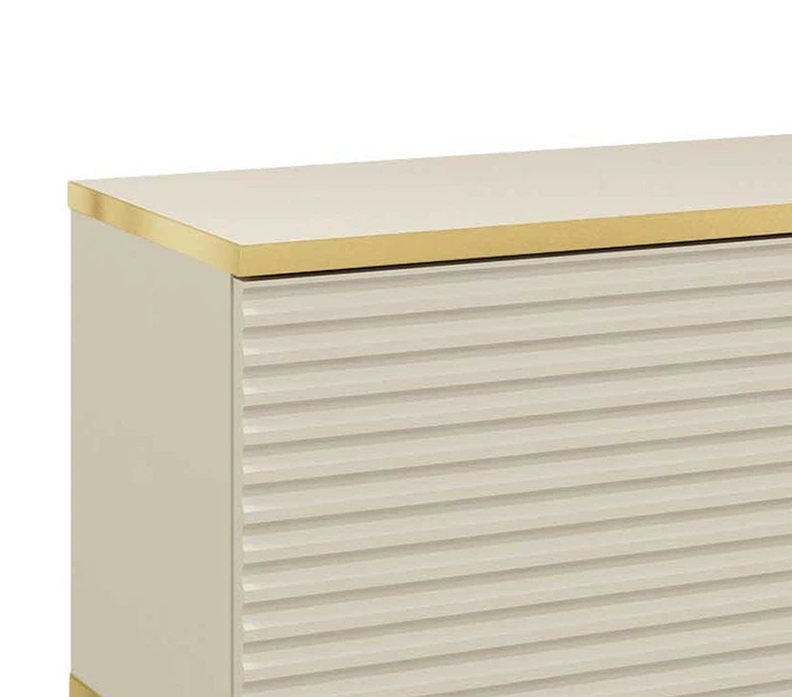 Комод Perfect Home Оро/Oro KSZ107 MDF 2-дверний з 2 ящиками та золотими ніжками Бежевий - зображення 6