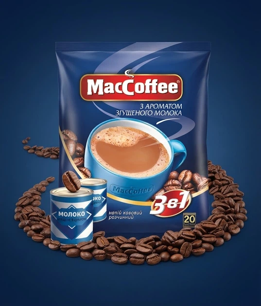 Кофейный напиток 3в1 со сгущенным молоком MacCoffee 18 г растворимый кофе порционный 20 шт 360 г быстрого приготовления в стиках сладкий сливочный - Фото 5 Кофейный напиток 3в1 со сгущенным молоком MacCoffee 18 г растворимый кофе порционный 20 шт 360 г быстрого приготовления в стиках сладкий сливочный - изображение 5