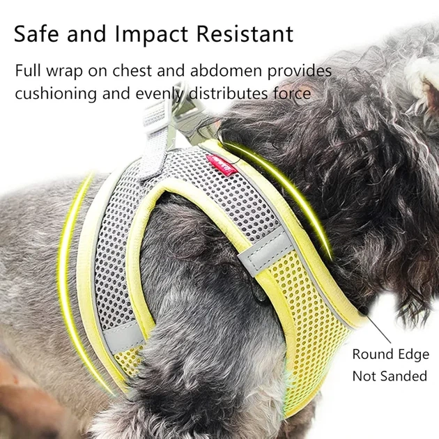 Шлея-жилет светоотражающая для кошек и собак Harness Vest S Yellow - Фото 3 Шлея-жилет светоотражающая для кошек и собак Harness Vest S Yellow - изображение 3