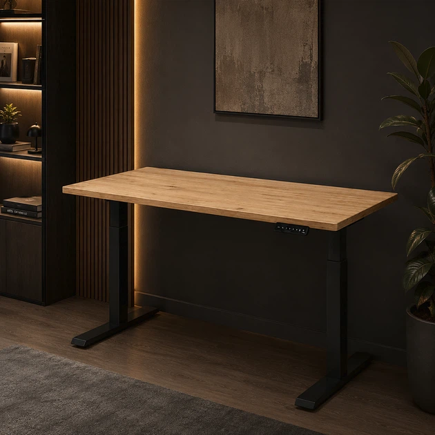 Стіл Space 2 електричним регулюванням висоти Ferrum-decor 75x135x67 Чорний метал ДСП Дуб Артізан 16 мм (SPACE2015) - зображення 3