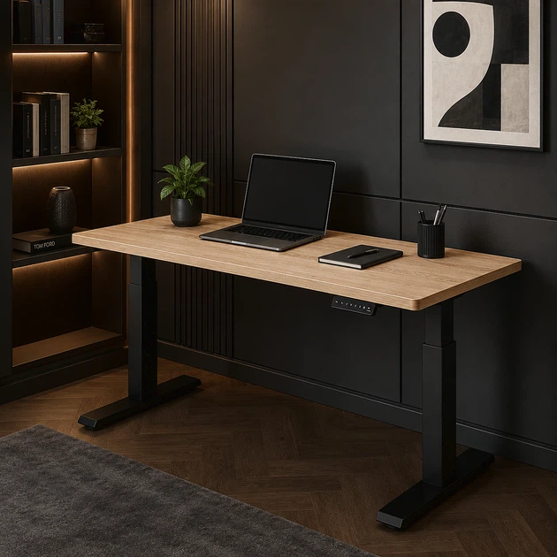Стол Space 2 электрической регулировкой высоты Ferrum-decor 75x120x67 Черный металл ДСП Дуб Кремона Торро 16 мм (SPACE2026) - изображение 11