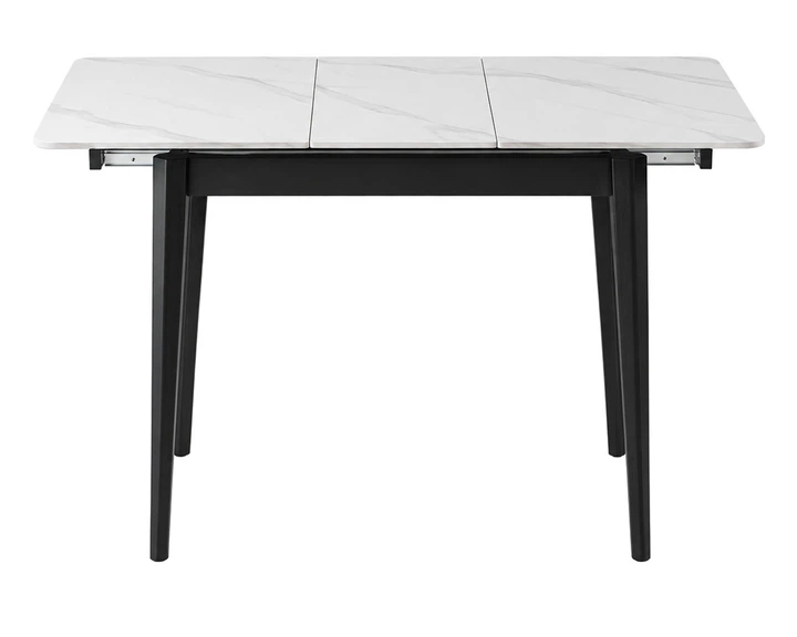 Стол обеденный раскладной TALLINN CERAMIC 90(120)*70 белый / черный каркас Intarsio - Фото 2 Стол обеденный раскладной TALLINN CERAMIC 90(120)*70 белый / черный каркас Intarsio - изображение 2