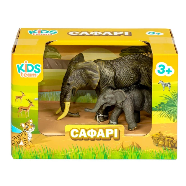 Набір фігурок Kids Team Сафарі Слон та слоненя ,Q9899-A24 - Фото 2 Набір фігурок Kids Team Сафарі Слон та слоненя ,Q9899-A24 - зображення 2