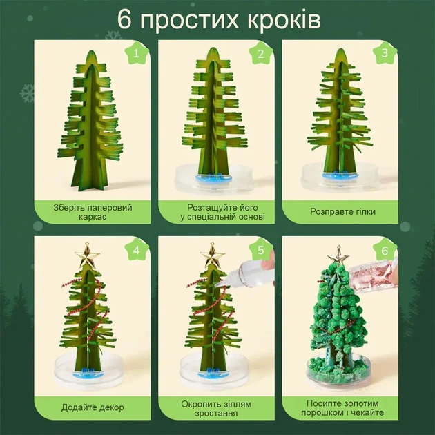Набір для вирощування кристалів Mideer Новорічна ялинка CT2216 - Фото 4 Набір для вирощування кристалів Mideer Новорічна ялинка CT2216 - зображення 4