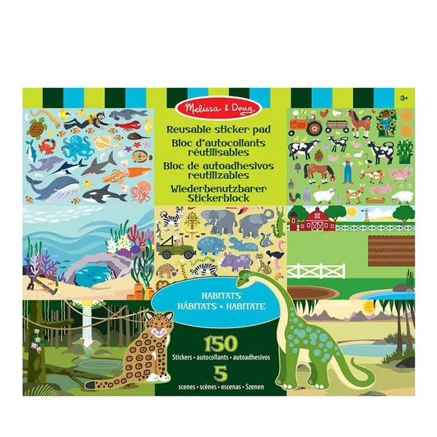 Набор многоразовых наклеек Melissa & Doug Среда обитания животных - Фото 1 Набор многоразовых наклеек Melissa & Doug Среда обитания животных - изображение 1