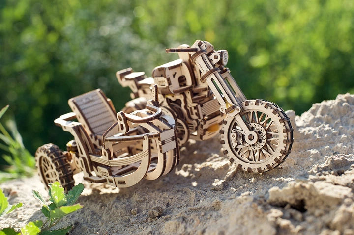 Механический 3D пазл Ukrainian Gears Мотоцикл Scramber с коляской, 70137 - Фото 6 Механический 3D пазл Ukrainian Gears Мотоцикл Scramber с коляской, 70137 - изображение 6