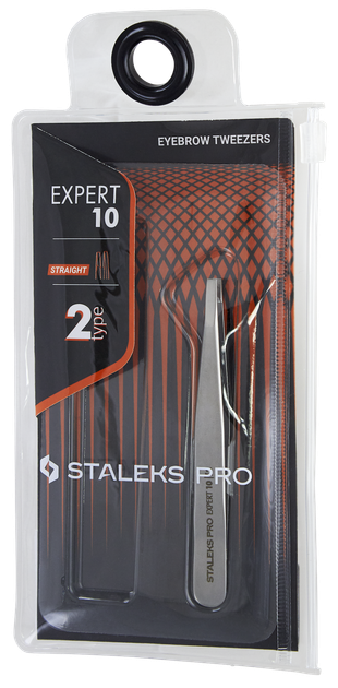 Пінцет STALEKS PRO Expert 10 Type 2 для брів вузькі прямі кромки - TE-10/2 - Фото 2 Пінцет STALEKS PRO Expert 10 Type 2 для брів вузькі прямі кромки - TE-10/2 - изображение 2