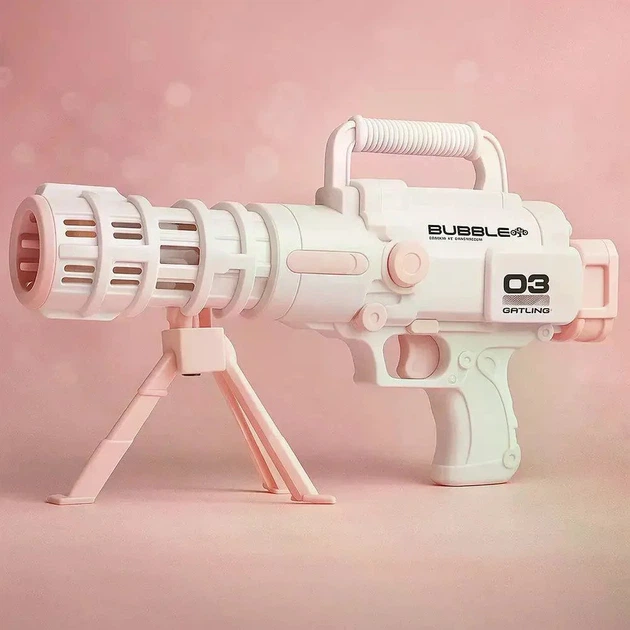 Базука для мыльных пузырей Bazooka Bubble Gun детский игровой пистолет с автоматическим механизмом запуска для активных развлечений на улице и праздничных мероприятий большая мощность и эргономичный корпус для веселой игры детей - изображение 6