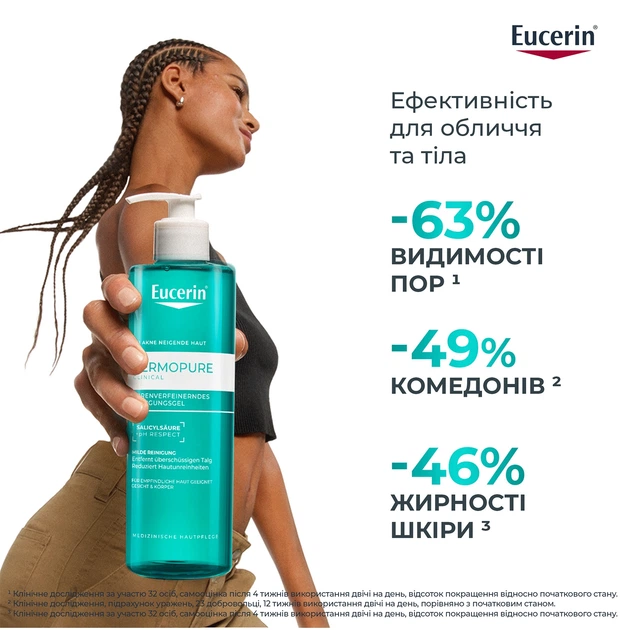 Гель для вмивання Eucerin DermoPure Clinical делікатний очищувальний для проблемної шкіри 88982 400 мл - Фото 3 Гель для вмивання Eucerin DermoPure Clinical делікатний очищувальний для проблемної шкіри 88982 400 мл - зображення 3