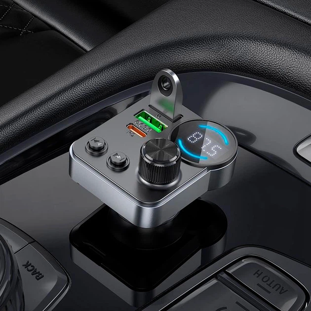 Автоадаптер-передавач ФМ Модулятор HOCO E86 Alegria 48W dual port - изображение 8