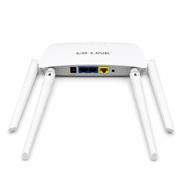 Роутер Wi-Fi 300 Мбит/с 2.4 ГГц с 4 антеннами 5 dBi, LAN портами и поддержкой до 64 устройств - Фото 3 Роутер Wi-Fi 300 Мбит/с 2.4 ГГц с 4 антеннами 5 dBi, LAN портами и поддержкой до 64 устройств - изображение 3
