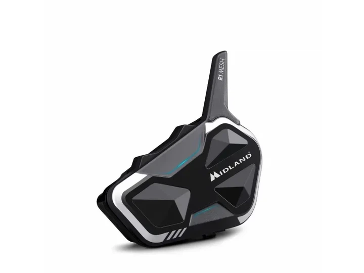 Interkom motocyklowy Midland R1 Mesh z Mesh Bluetooth i zasięgiem 2000 m Czarno-biały (R1 MESH SINGLE)  - obraz 2