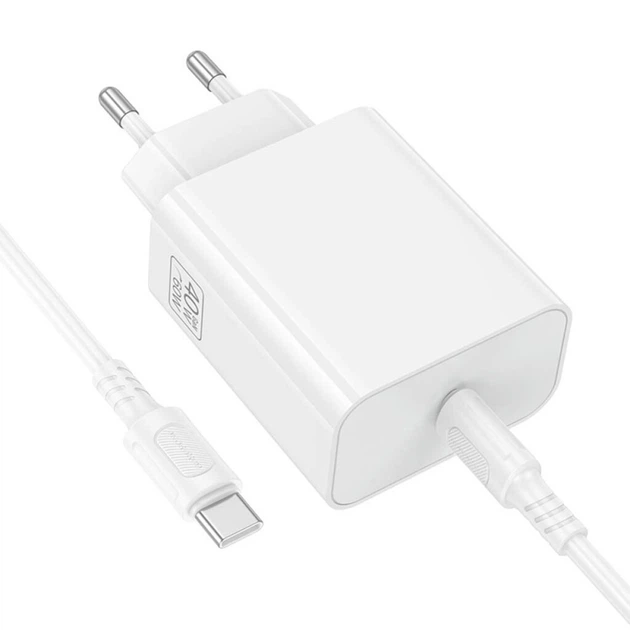 МЗП Borofone BA109A Star PD40W (1USB-C) + кабель Type-C to Type-C White - зображення 5