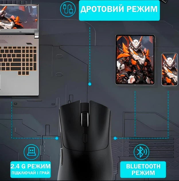 Ігрова бездротова миша Attack Shark R1 Black - изображение 3